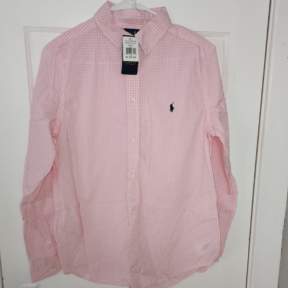Boys Ralph Lauren Pink Checkered Shirt